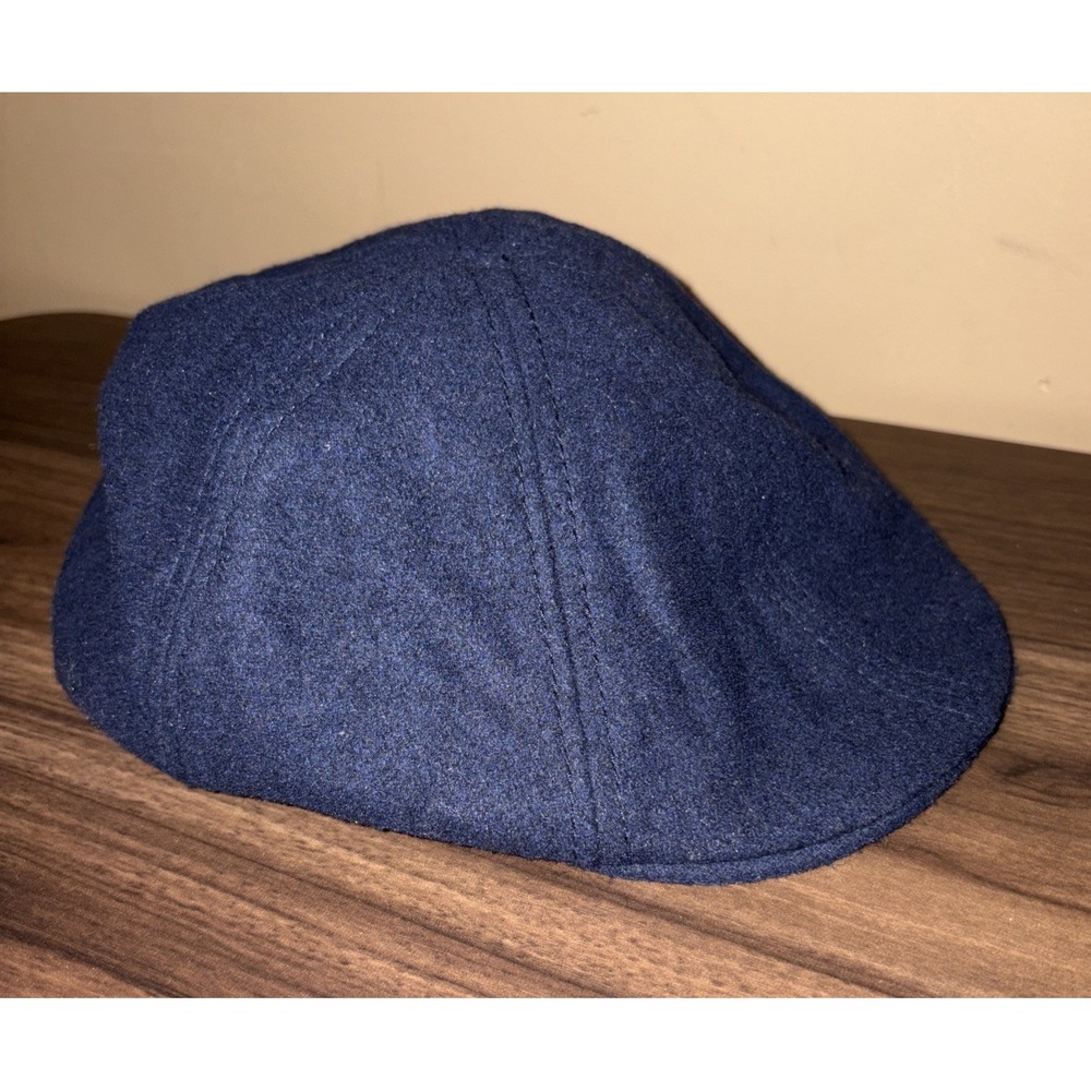 GAP Flat Cap Men's M / L Navy Blue Lined Wool Blend Cabbie Scally Duckbill Hat